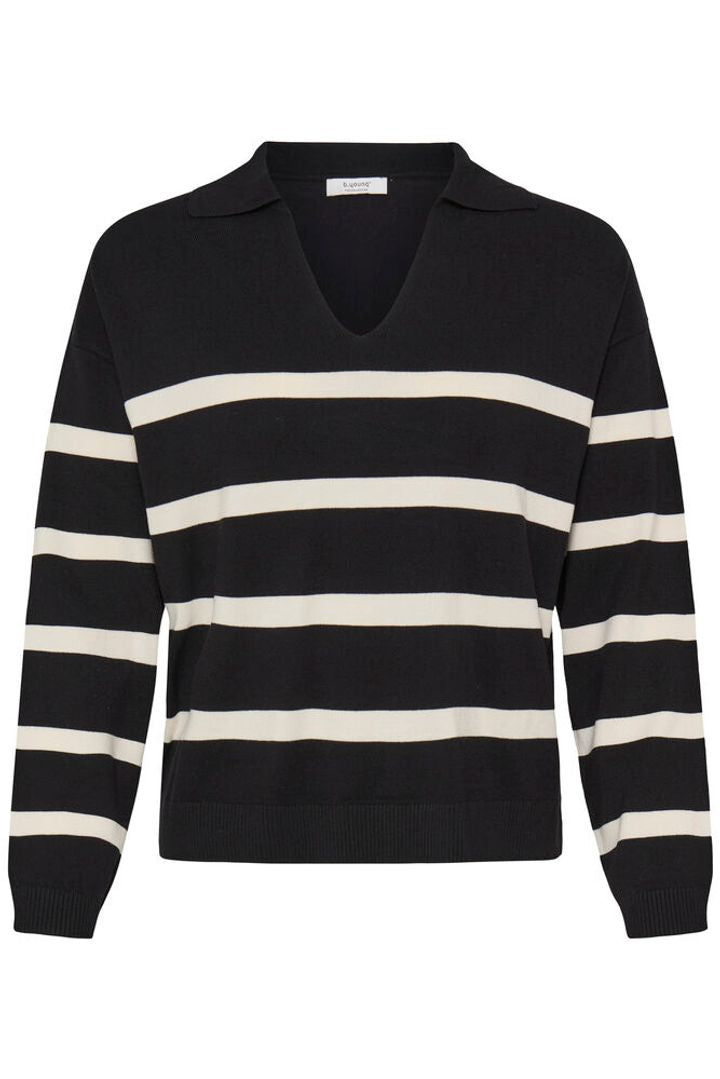 Striped Polo Jumper - B.Young