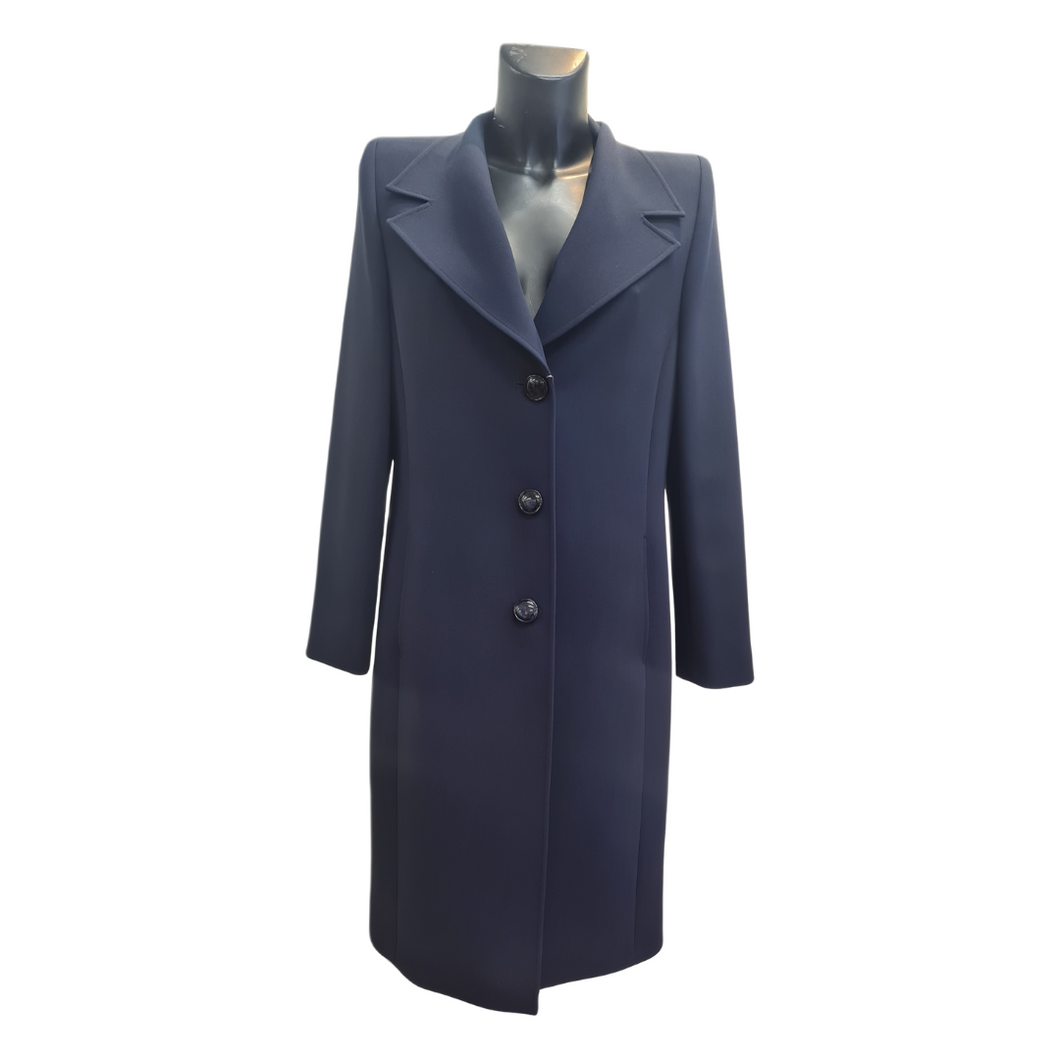 Long Wool Coat - Navy - Christina Felix