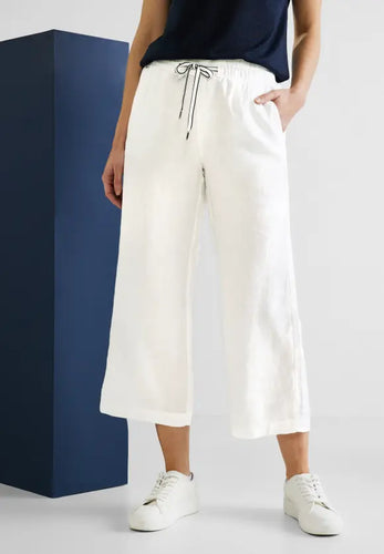 376152- Street One Linen Trousers Cream