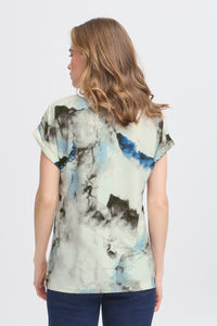 Short Sleeve T-Shirt - Olive Watercolour - Fransa