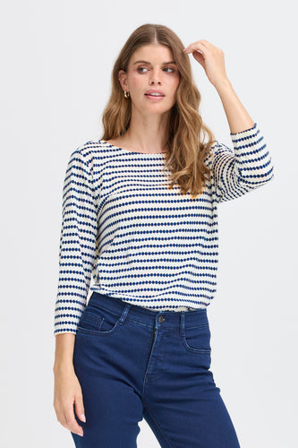 Striped T-Shirt - Navy - Fransa