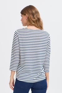Striped T-Shirt - Navy - Fransa