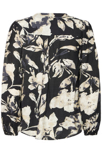Patterned Blouse- Black - Fransa