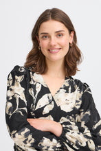 Load image into Gallery viewer, Patterned Blouse- Black - Fransa
