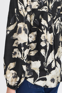 Patterned Blouse- Black - Fransa
