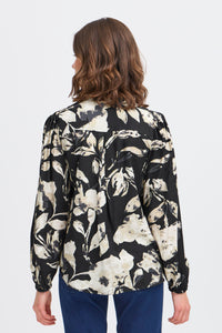 Patterned Blouse- Black - Fransa