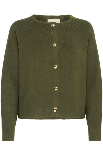 Button-Up Cardigan - Olive - Fransa