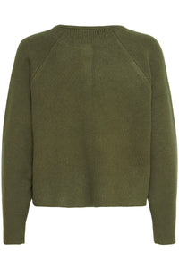 Button-Up Cardigan - Olive - Fransa