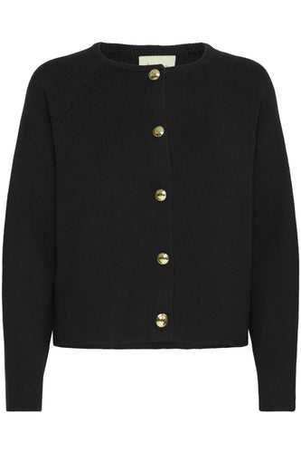 Button-Up Cardigan - Black - Fransa