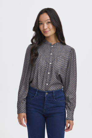 Frnaralia Button-Up Shirt  - Feather Grey  - Fransa