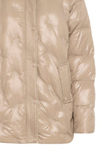 Load image into Gallery viewer, Beige puffer jacket on a white background