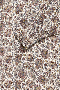 V-Neck Printed Blouse - Cream and Red  -  Fransa