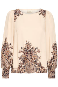 Paisley Patterned Blouse - Off-White - Fransa