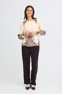 Paisley Patterned Blouse - Off-White - Fransa