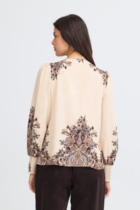 Paisley Patterned Blouse - Off-White - Fransa