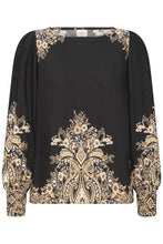 Load image into Gallery viewer, Paisley Patterned Blouse - Black - Fransa