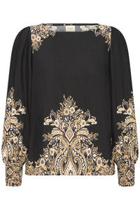 Paisley Patterned Blouse - Black - Fransa