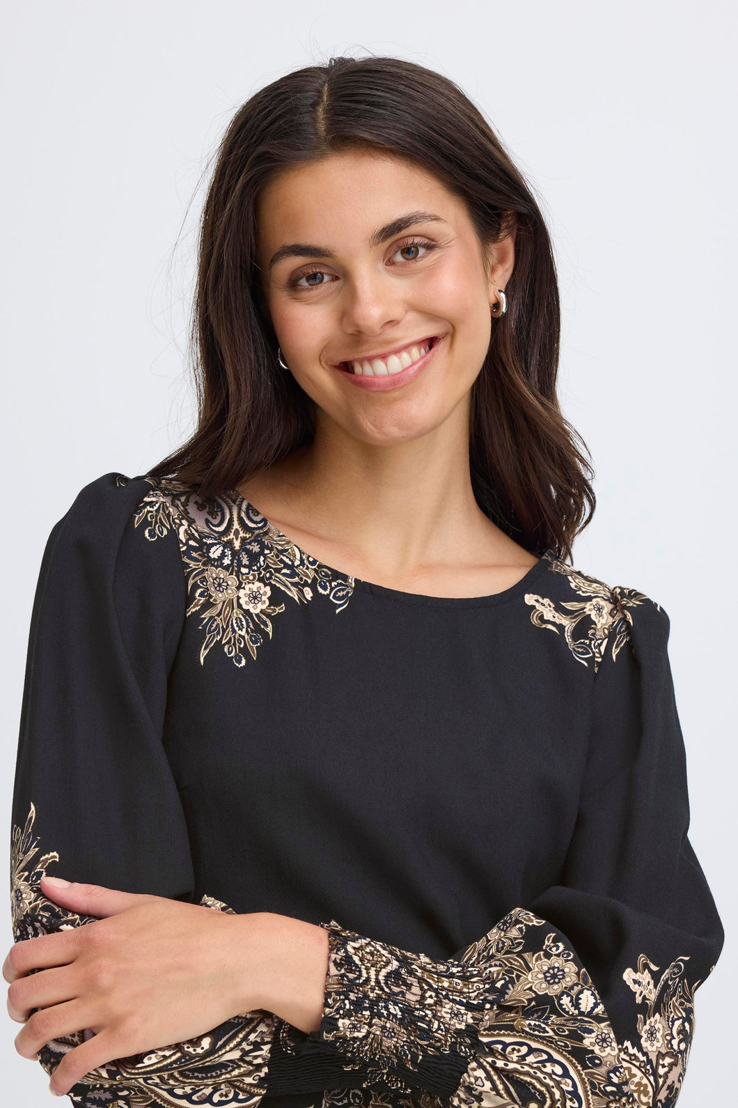 Paisley Patterned Blouse - Black - Fransa