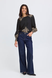 Paisley Patterned Blouse - Black - Fransa