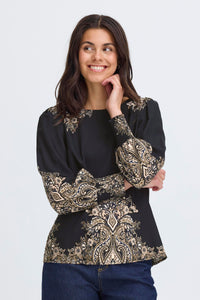 Paisley Patterned Blouse - Black - Fransa