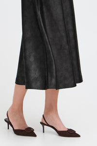 Long Faux Leather Skirt - B.Young