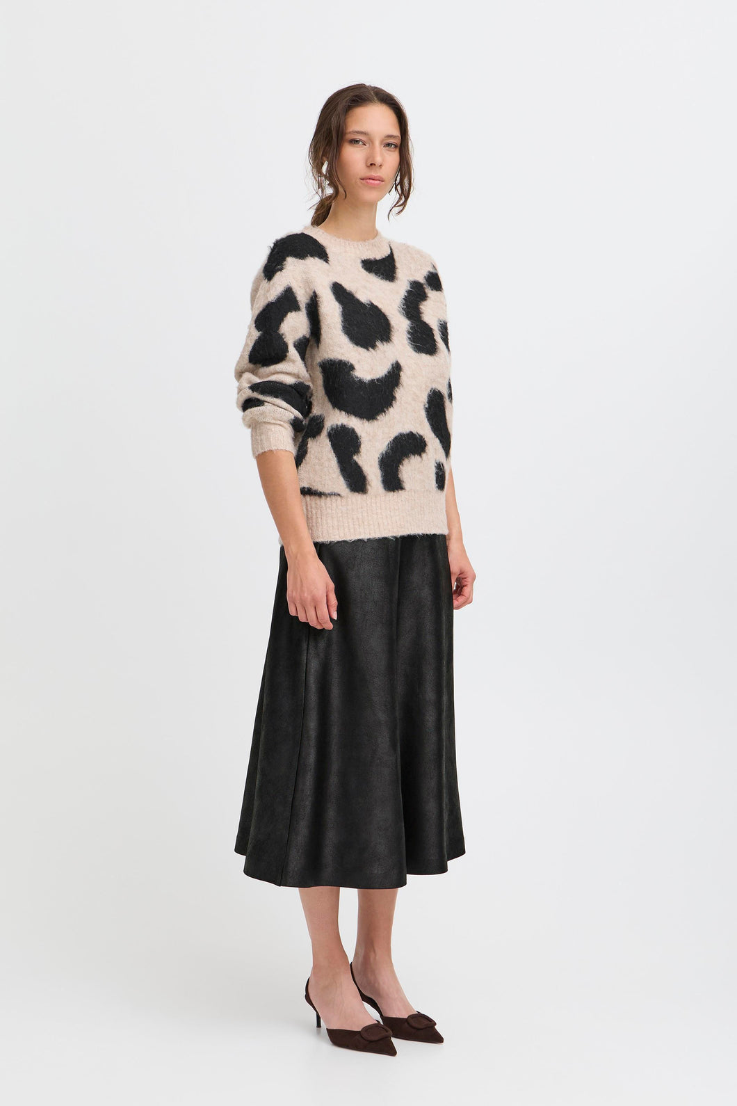 Long Faux Leather Skirt - B.Young
