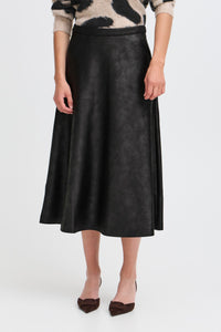 Long Faux Leather Skirt - B.Young