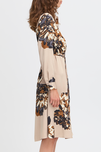 Placement Print Shirt Dress - B.Young