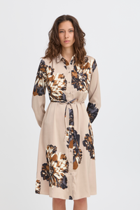 Placement Print Shirt Dress - B.Young