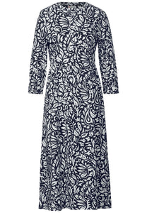 143909- Paisley Print Midi Dress- Navy Mix- Street One