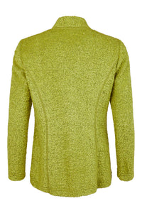 57172- Green Boucle Wool Cardigan - Habella