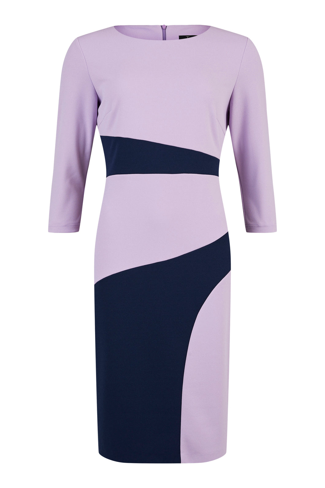 78684- Navy & Lilac Panel Dress - Tia