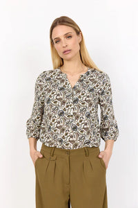 Blue Printed Blouse - Soya Concept