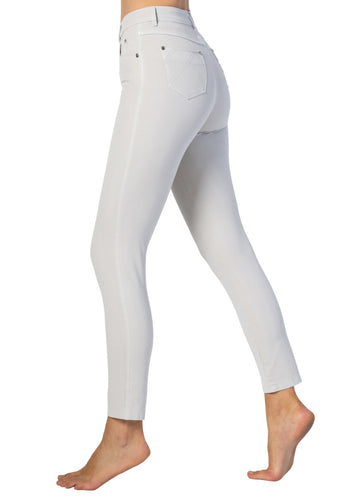 2400 - 4 Way Strech High Waist Jeans - Silver - Marble