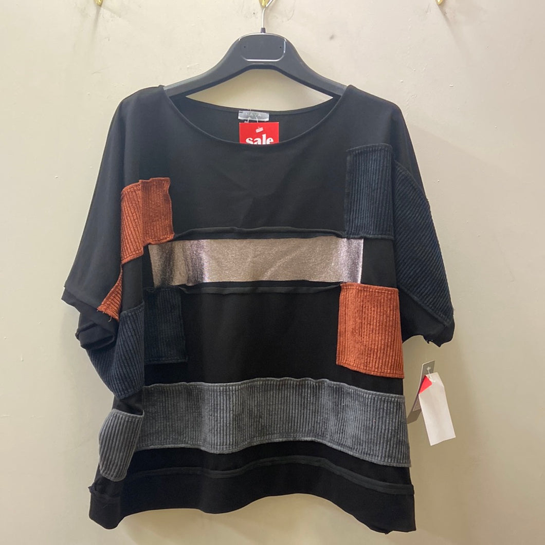 142- Naya Square Top- Burnt Orange/Metallic