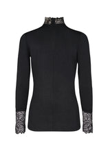 Load image into Gallery viewer, Black Lace Collar &amp; Cuff Tee - Soya Concept