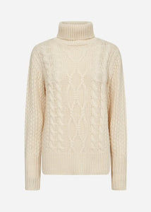 33574 - Soft Knit Roll Neck Jumper- Cream - Soya Concept