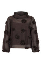 Load image into Gallery viewer, Dark Brown Blouse with Floral Detail  - Noen