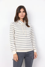 Load image into Gallery viewer, 26404- Soya Concept Striped Sweatshirt- Cream/Charcoal