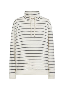 26404- Soya Concept Striped Sweatshirt- Cream/Charcoal