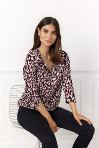 26663- Wine Print Felicity Top - Soya Concept
