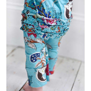 Teal Exotic Flower Short Sleeve Babygro - Powell Craft