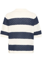 Load image into Gallery viewer, Navy&amp;White Short Sleeve Pullover - Fransa