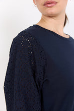 Load image into Gallery viewer, Sweatshirt w/ Sleeve Cut-Out Detail - Navy - SoyaConcept