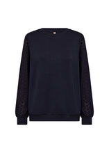 Load image into Gallery viewer, Sweatshirt w/ Sleeve Cut-Out Detail - Navy - SoyaConcept