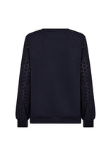 Load image into Gallery viewer, Sweatshirt w/ Sleeve Cut-Out Detail - Navy - SoyaConcept