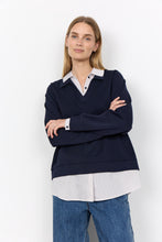 Load image into Gallery viewer, Navy Sweatshirt With Blouse - Soya Concept