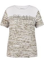 Load image into Gallery viewer, 121355- Casual Fit Stripe T-Shirt- White/Green- Rabe