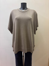 Load image into Gallery viewer, 5299- Knitted Short Sleeve Jumper w/ Button detail- Birch- Fransa