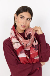 Dark Red Print Scarf - Soya Concept
